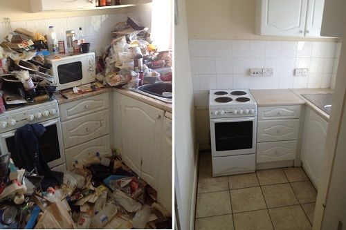Kitchen deep clean before and after