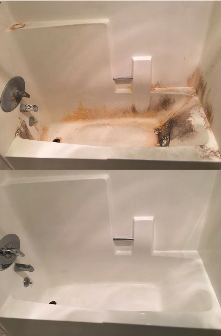 Tub cleaning before and after